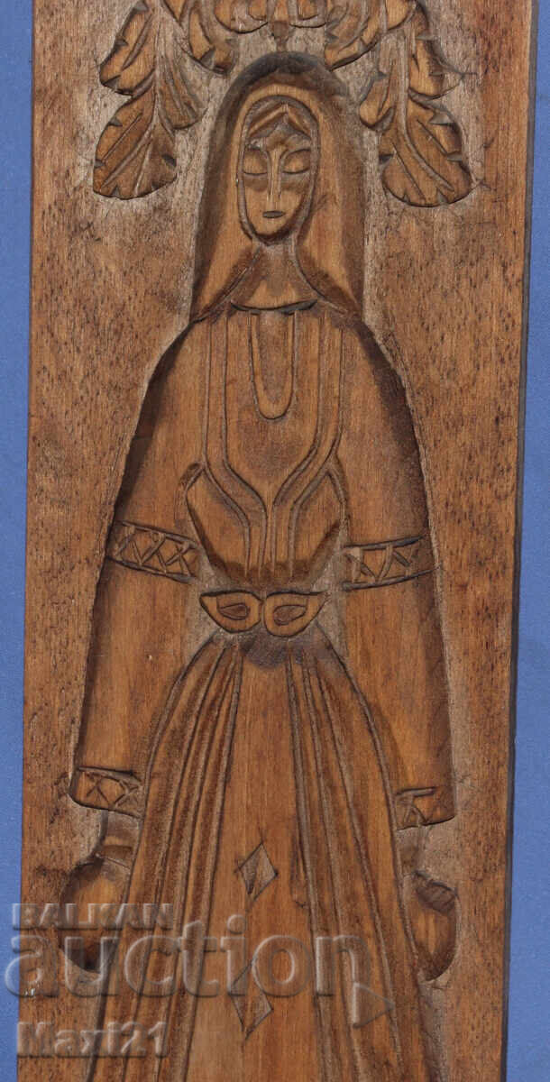 Χειροποίητο ξυλόγλυπτο πάνελ, παραδοσιακή φορεσιά - 5