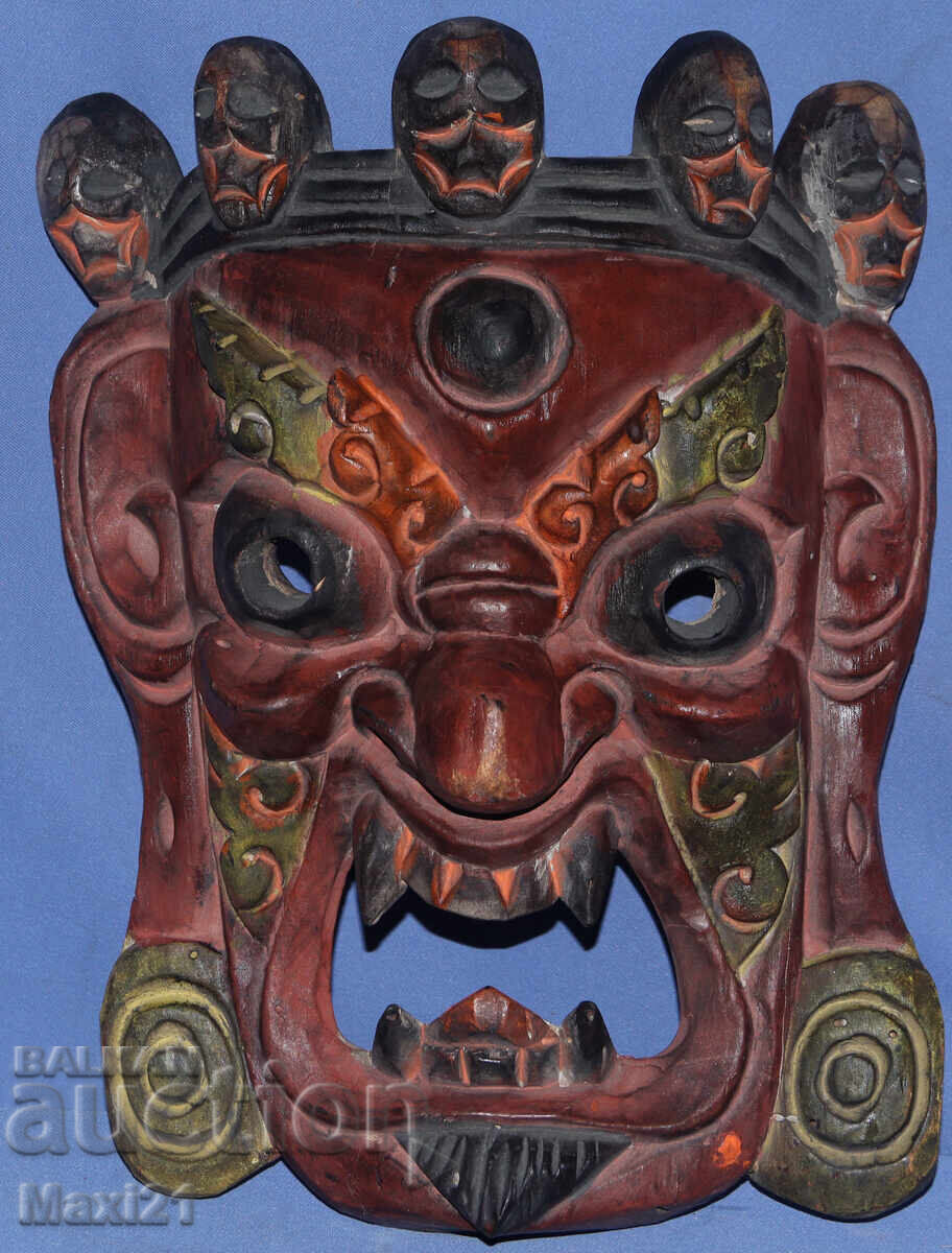 Hand-carved wooden panel mask with price 170.00 BGN | € 86.92