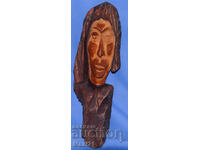 Statuetă din lemn sculptată manual, decorațiune de perete