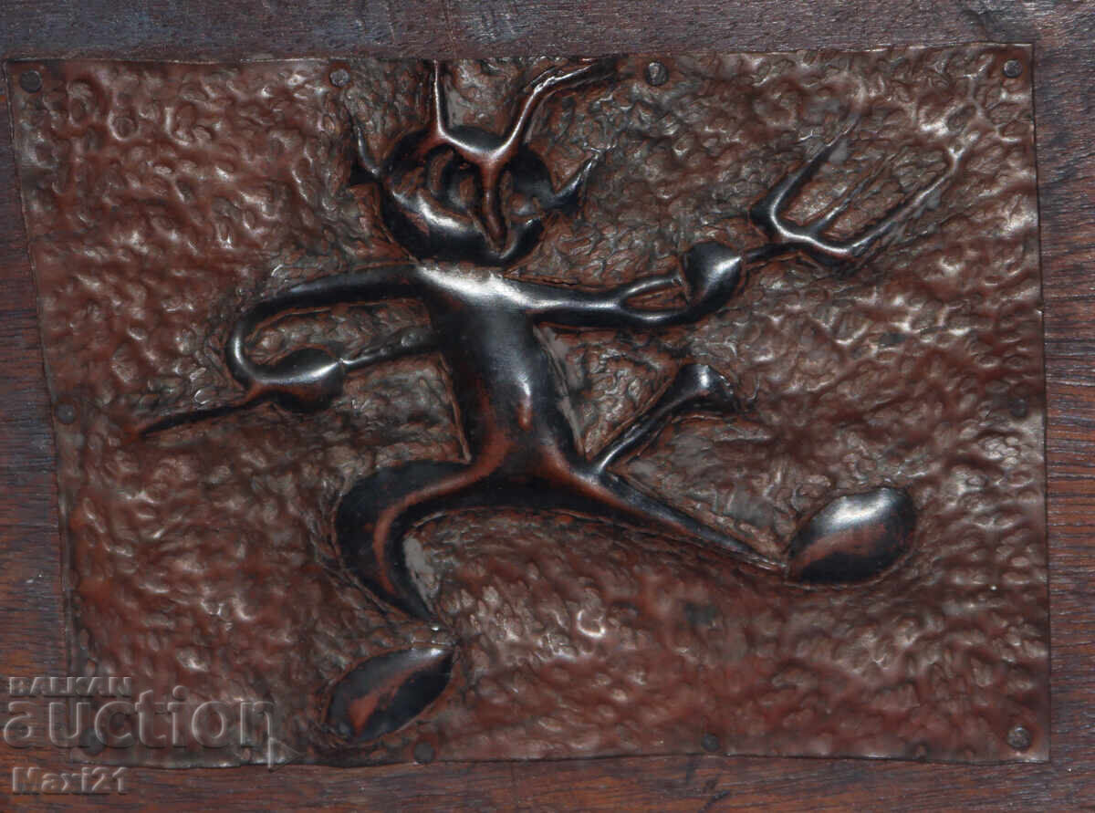 Delivery of Decorative handmade copper plaque, devil