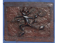 Plachetă decorativă din cupru lucrată manual, diavol