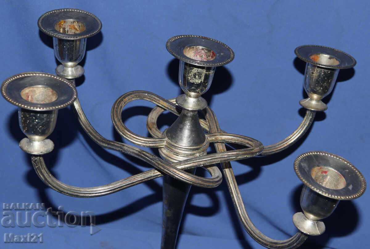 Auction  Vintage silver-plated candlestick