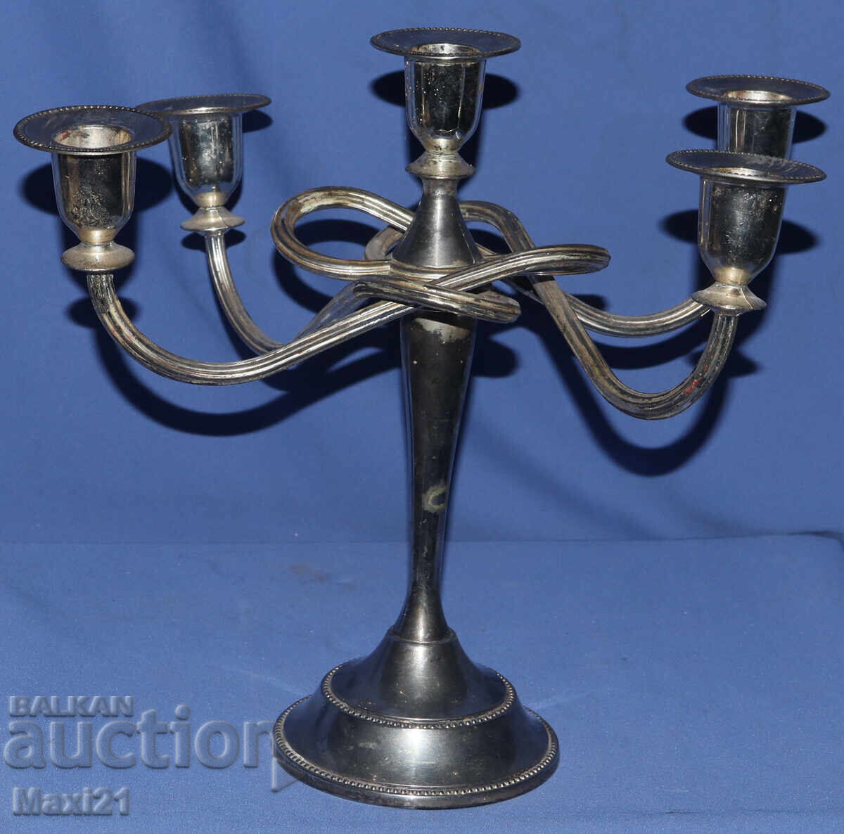 Vintage silver-plated candlestick - 5