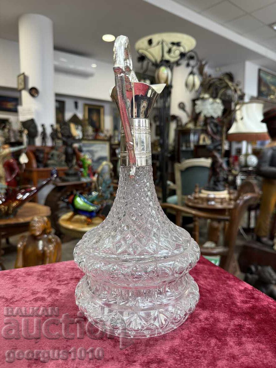 Glass carafe with metal trim No. 7480 with price 110.00 BGN | € 56.24