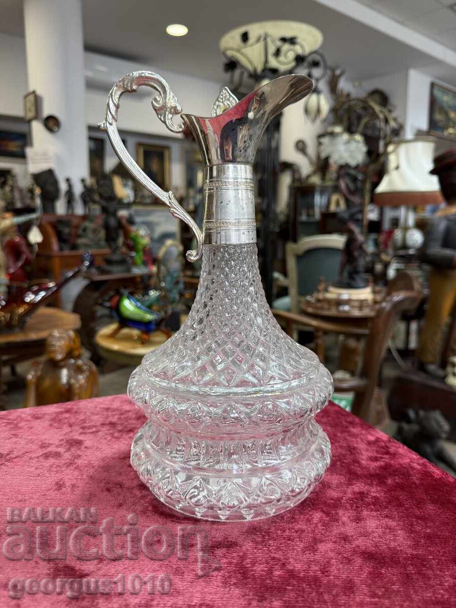 Glass carafe with metal trim No. 7480