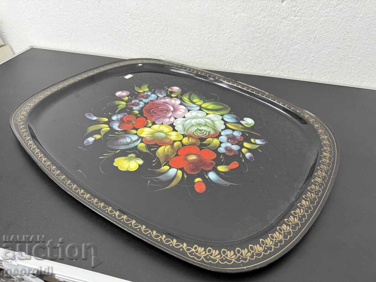 Παράδοση Μεγάλος ζωγραφιστός μεταλλικός δίσκος. Νο. 7489