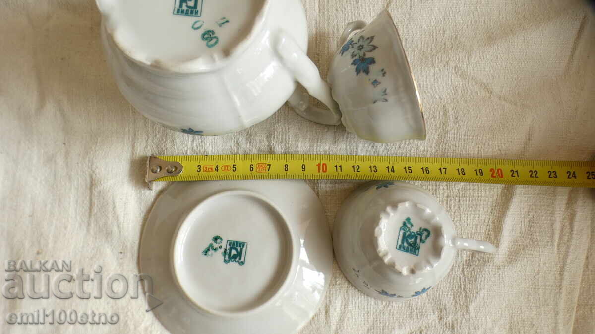 Σετ καφέ παλιά πορσελάνη Κώστα Ιορδάνωφ Βιδίν - 6