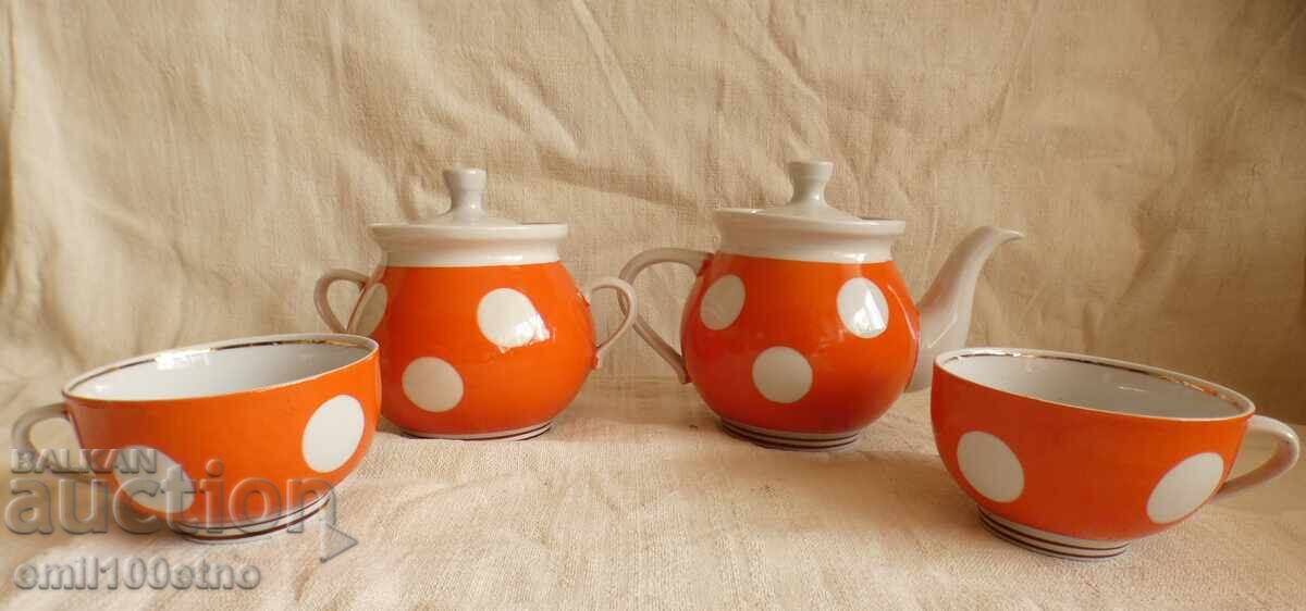 Σετ τσαγιού Τσαγιέρα Ζαχαριέρα 2 φλιτζάνια παλιά πορσελάνη ΕΣΣΔ Σετ τσαγιού Τσαγιέρα Ζαχαριέρα 2 φλιτζάνια παλιά πορσελάνη ΕΣΣΔ