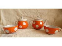 Σετ τσαγιού Τσαγιέρα Ζαχαριέρα 2 φλιτζάνια παλιά πορσελάνη ΕΣΣΔ