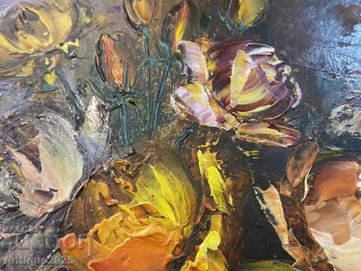 Картина с цветя във ваза - 7