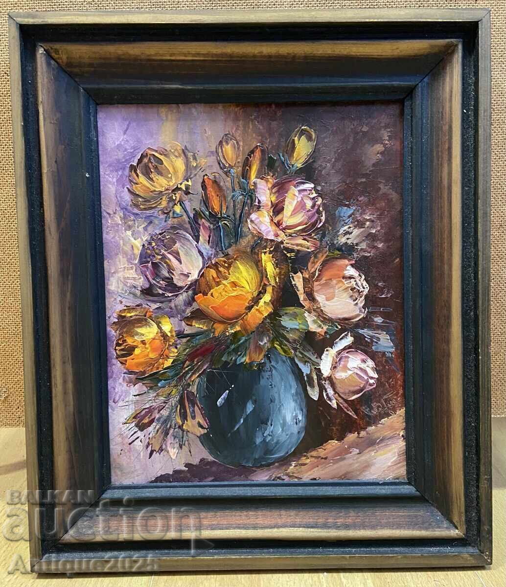 Картина с цветя във ваза