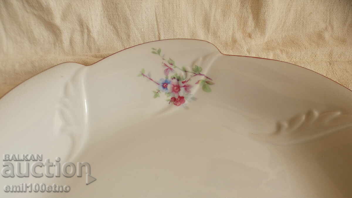Аукцион Голяма чиния фруктиера салатиера порцелан Китка Нови Пазар