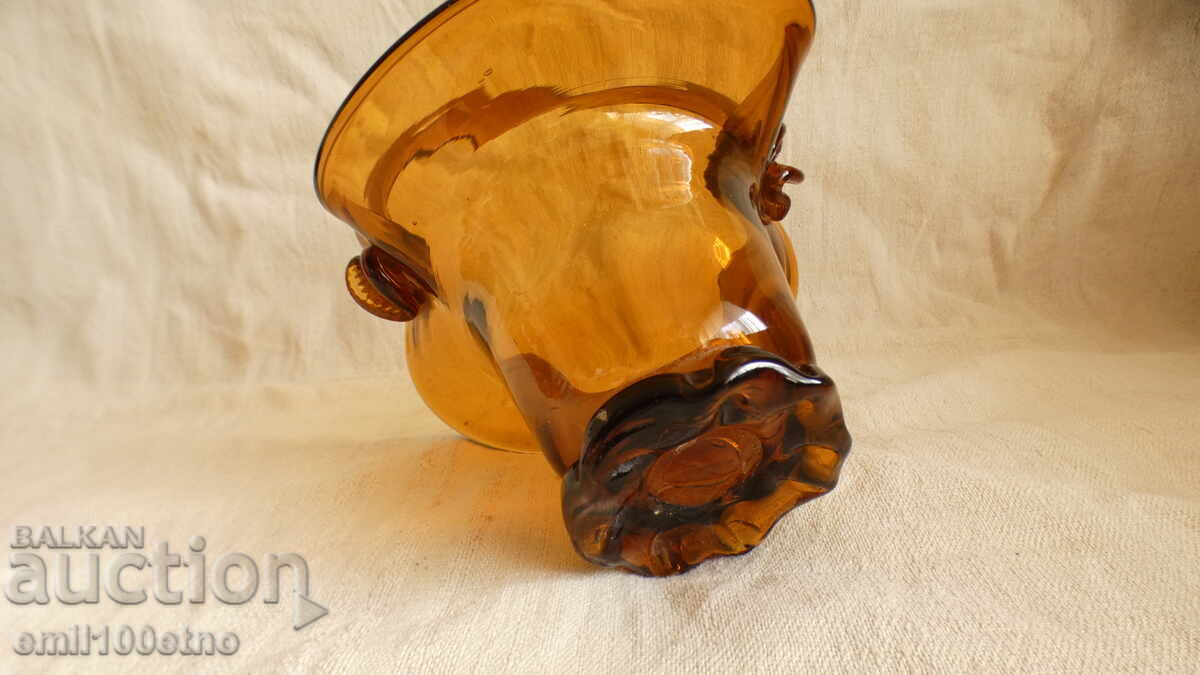 Candy Dish Fruit Bowl Basket Colored Glass Handmade - 5