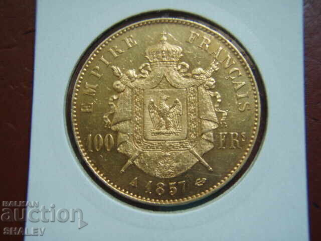 100 Francs 1857 A France - AU+ (gold) with price 7839.89 BGN | € 4008.47