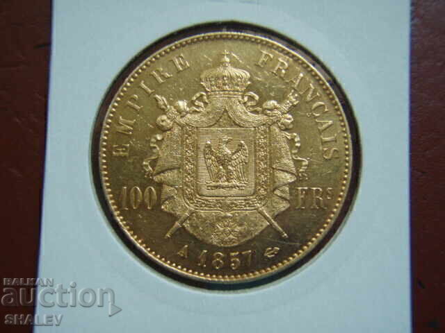 Delivery of 100 Francs 1857 A France - AU+ (gold)