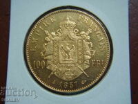 100 Franci 1857 A Franța (100 franka Frantsiya) - AU+ (aur)