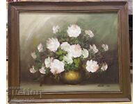 Бели рози в златна ваза (Irene Lok)