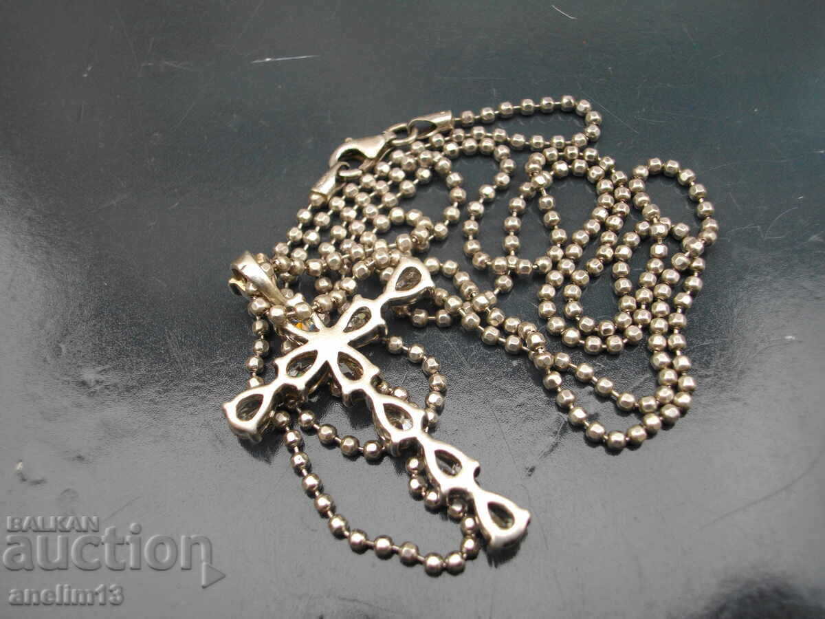 ГОЛЯМ СРЕБЪРЕН КРЪСТ СЪС СИНДЖИР - 7