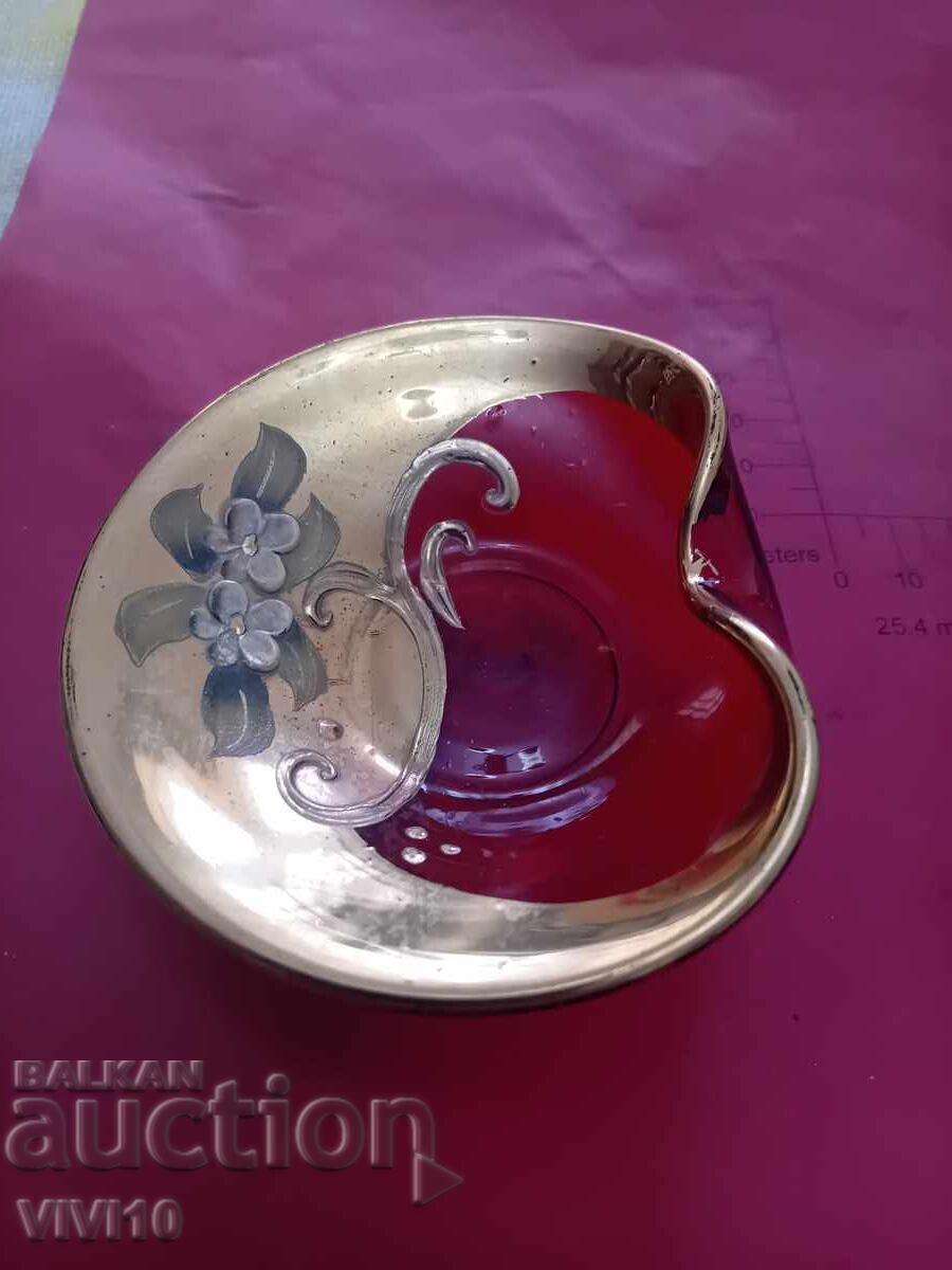 Auction  Antique plate, Murano ashtray