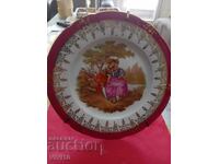 Antique Limoges plate, porcelain, Gilded