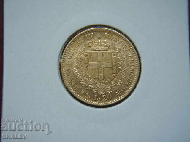 20 Lire 1853 P Sardinia / Italia (Sardiniya) - AU+ (zlato)