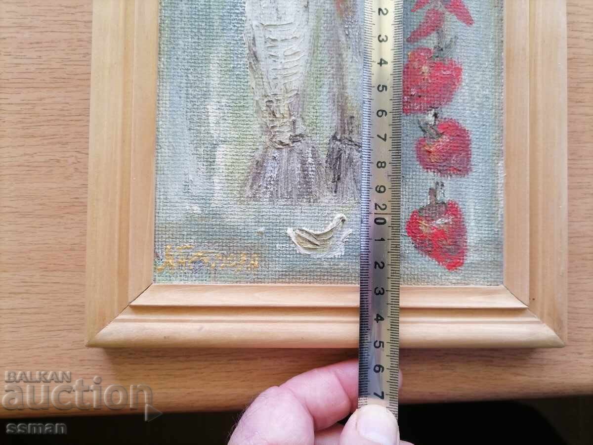 Tablou cu pești, ulei pe placă de fibră lemnoasă, pictor M. Petrova - 5