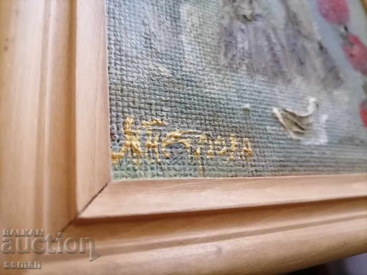 Painting of fish, oil, fiberboard, artist M. Petrova - 6