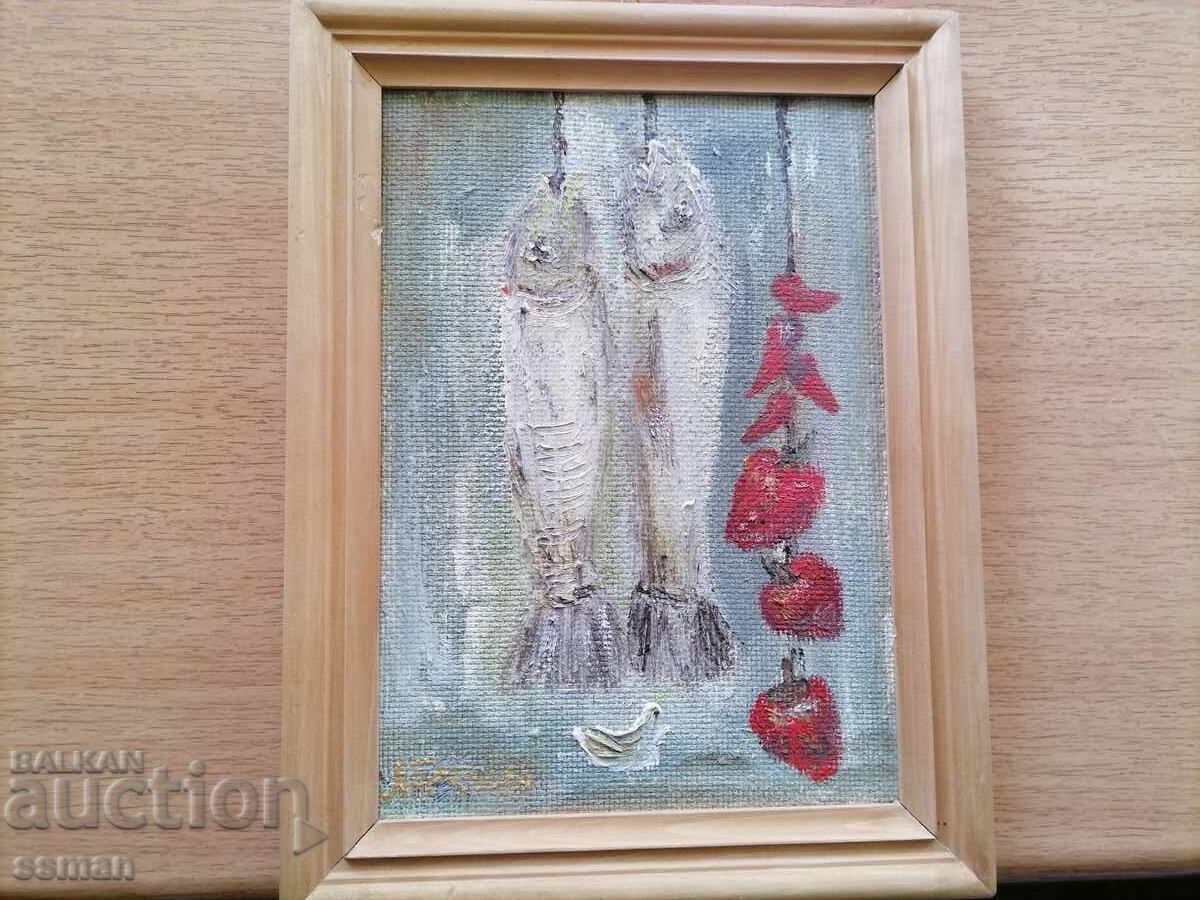 Картина риби масло фазер художник М. Петрова