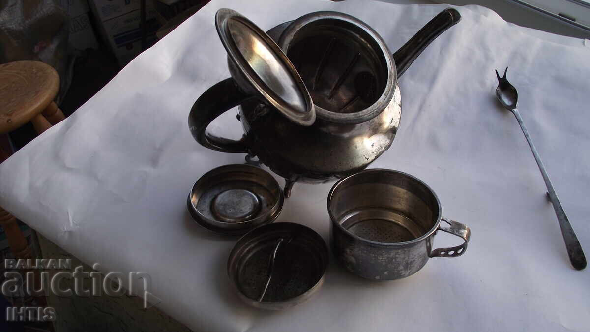 Delivery of TEA Kettle Set - Silver Plated - England - from 0.01 st Delivery of TEA Kettle Set - Silver Plated - England - from 0.01 st