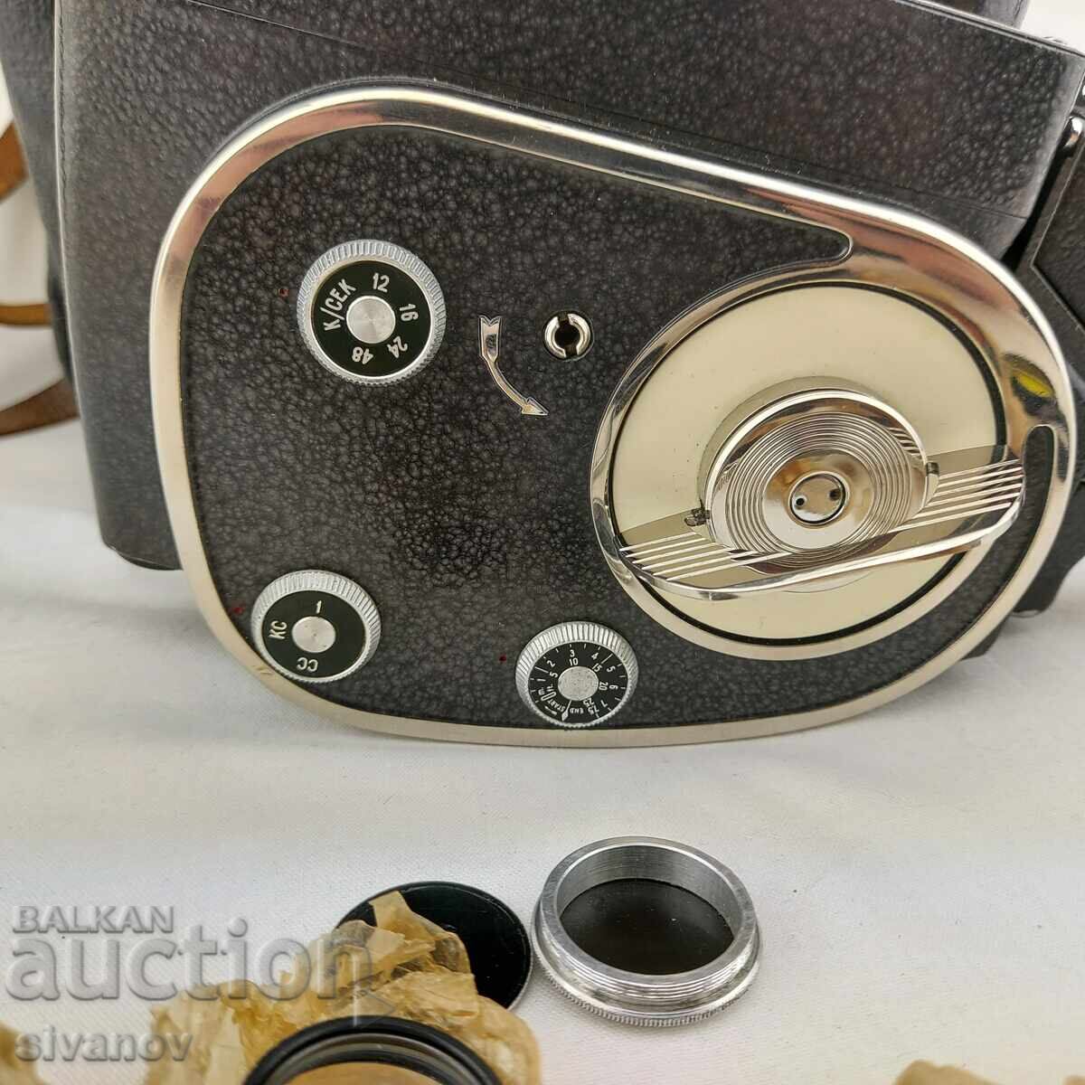 Veche cameră video "Quarz M" 8mm cu filtre și geantă #2553 - 5