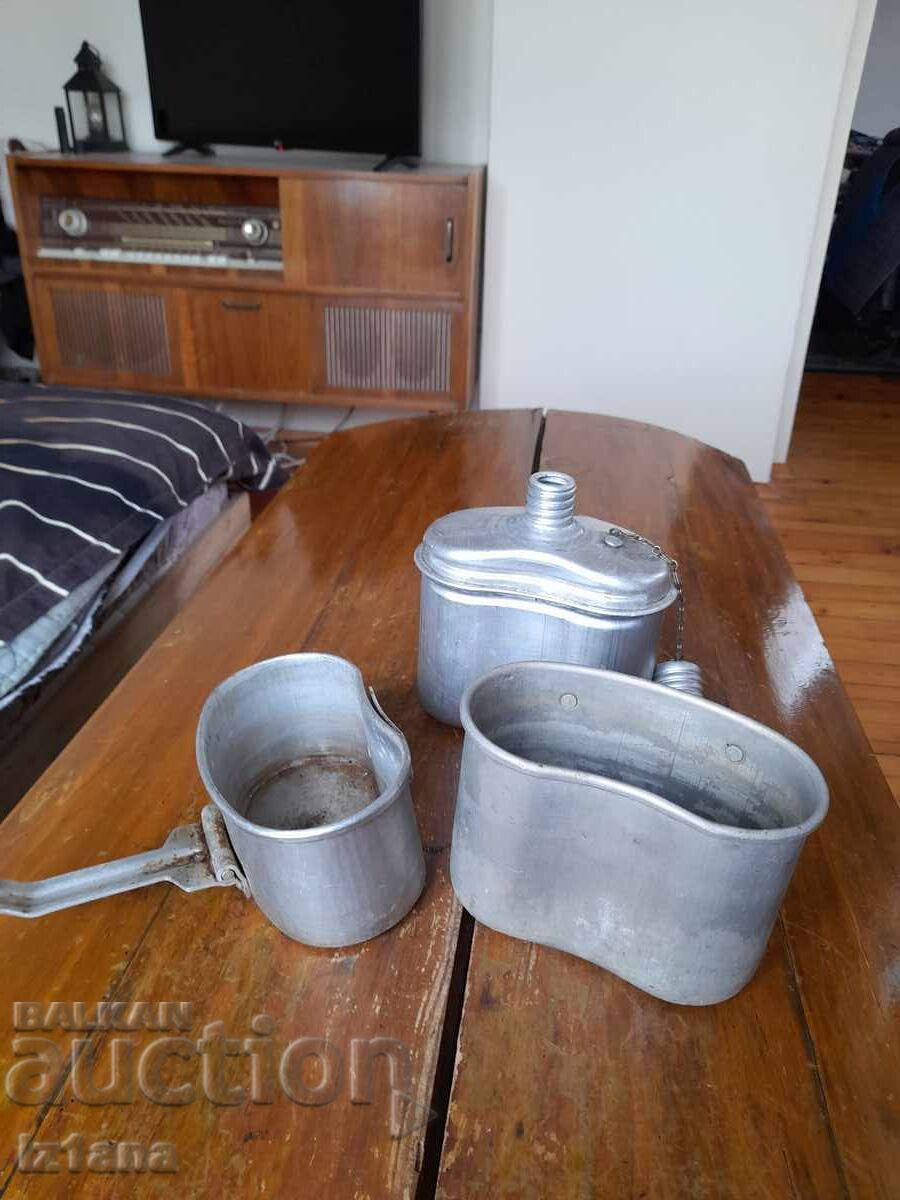 Old military canteen, cans - 5
