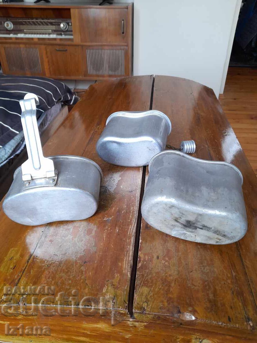 Old military canteen, cans - 7