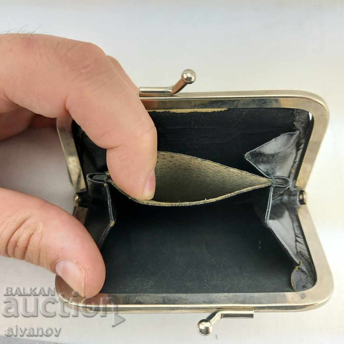 Auction  Old black leather wallet #2562