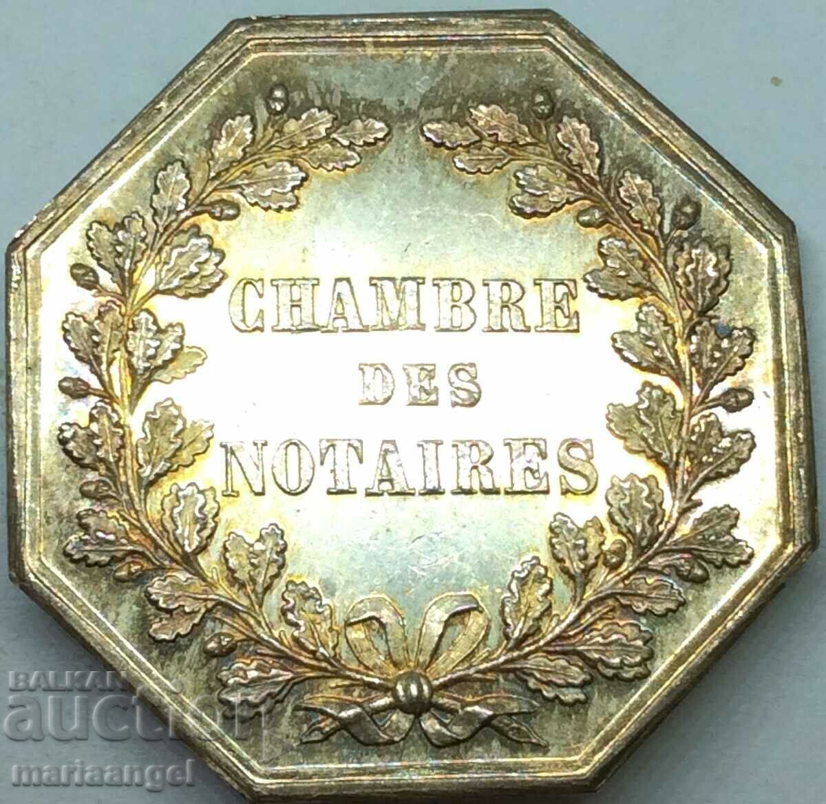 France token Chamber of Notaries UNC 16.1g silver with price 116.00 BGN | € 59.31