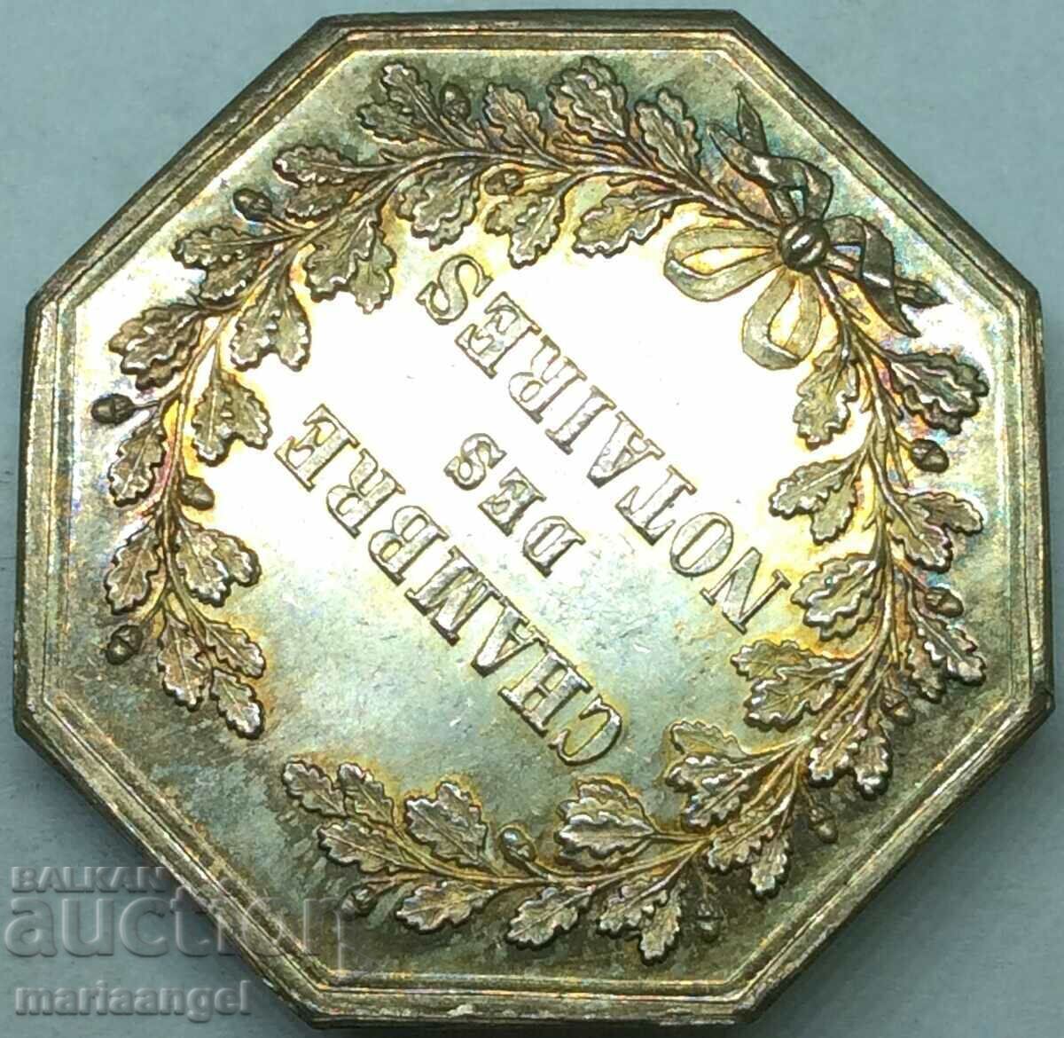 Auction  France token Chamber of Notaries UNC 16.1g silver