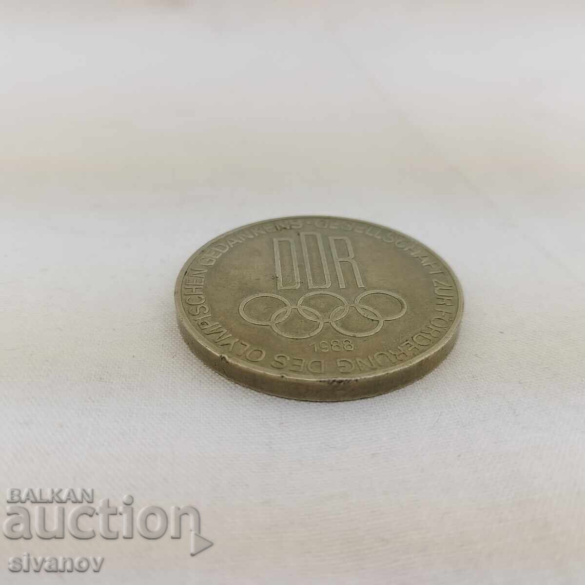 Δημοπρασία Παλαιό πλακέ μετάλλιο 1988 Ανατολική Γερμανία (ΓΛΔ) Μπομπσλέι #2565