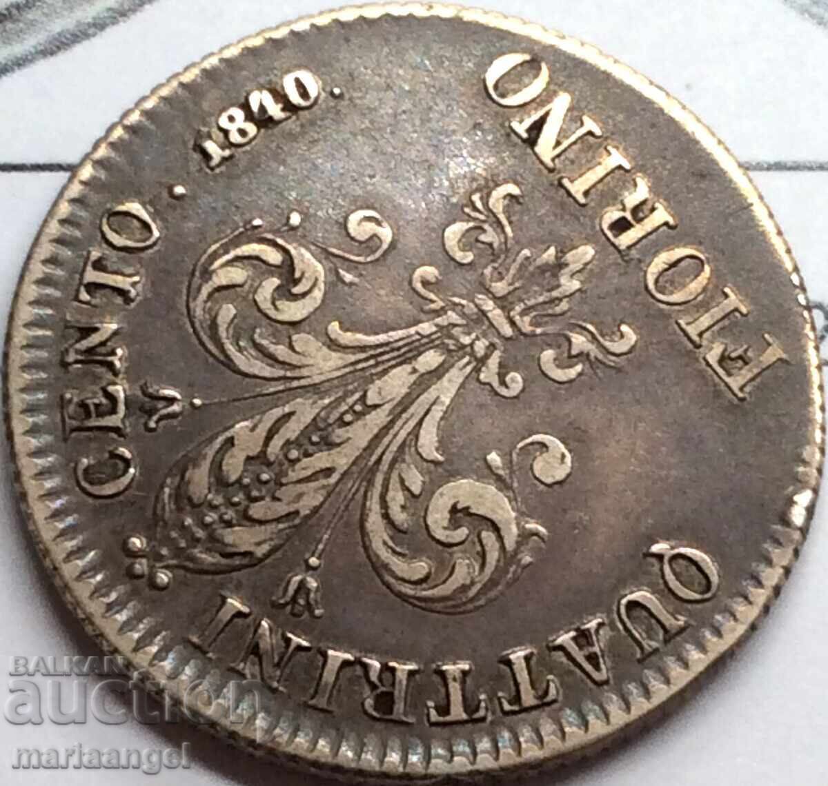 Licitație Florența 100 de catrene 1840 Italia Fiorino Leopold al II-lea