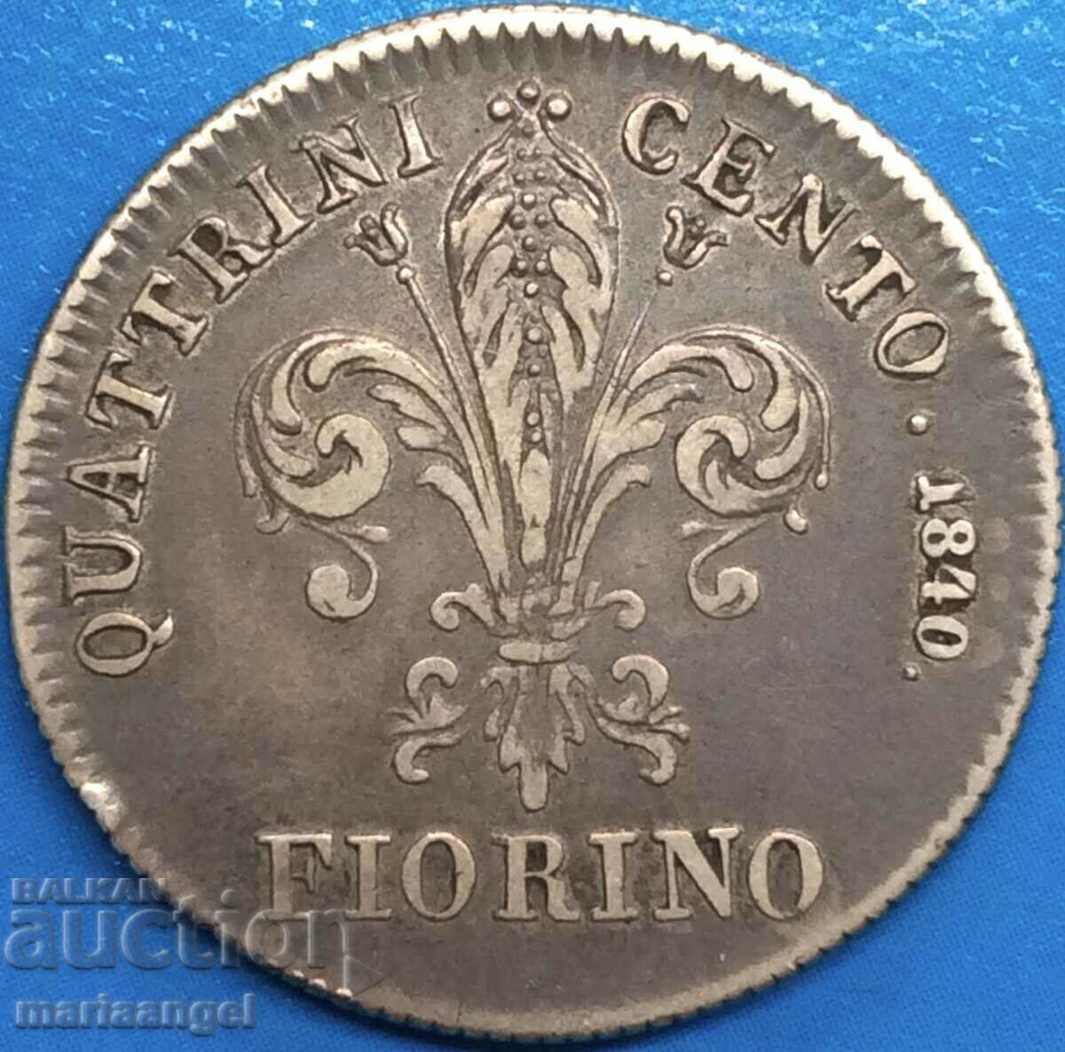 Florența 100 de catrene 1840 Italia Fiorino Leopold al II-lea - 5