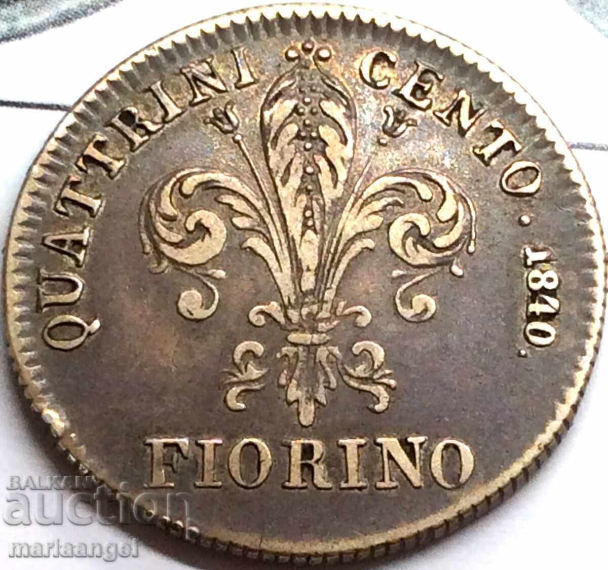 Florența 100 de catrene 1840 Italia Fiorino Leopold al II-lea