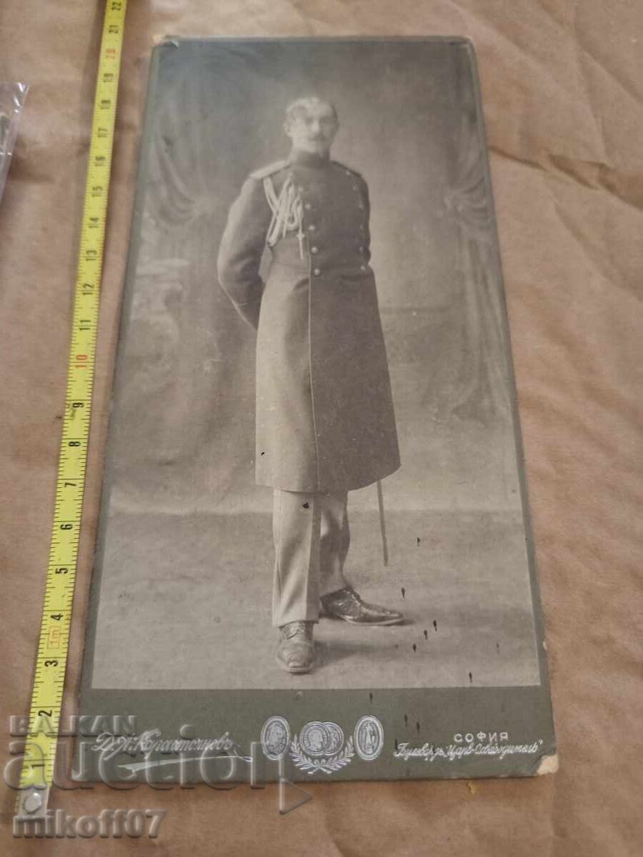 Photograph cardboard photography Kniazheski Officer Karastoyanov