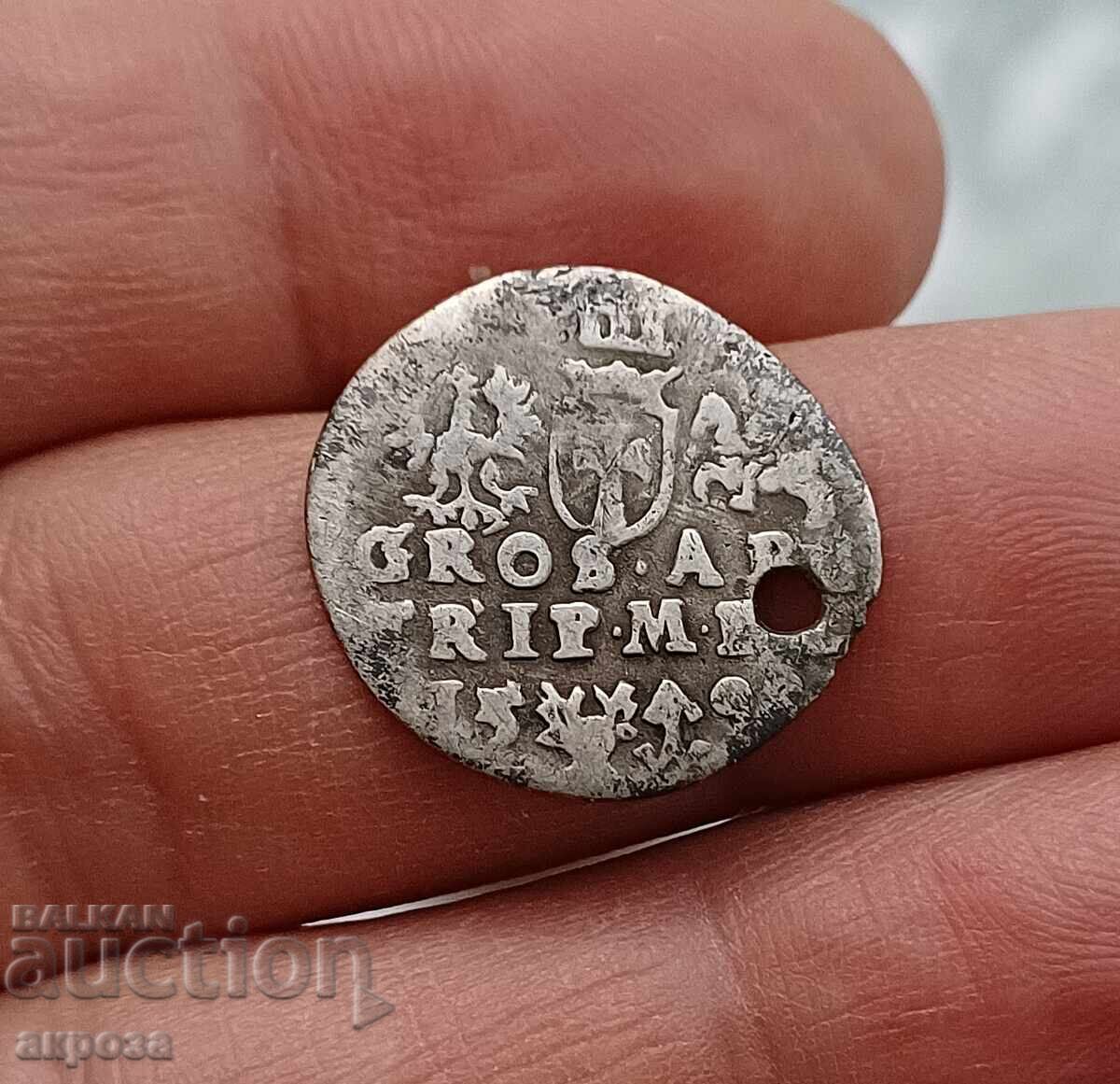 Сигизмунд 3 гроша сребро 1598 г. с цена 23.00 лв. | € 11.76