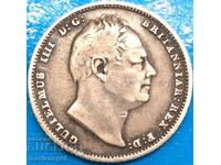 Great Britain 6 pence 1837 William IV silver