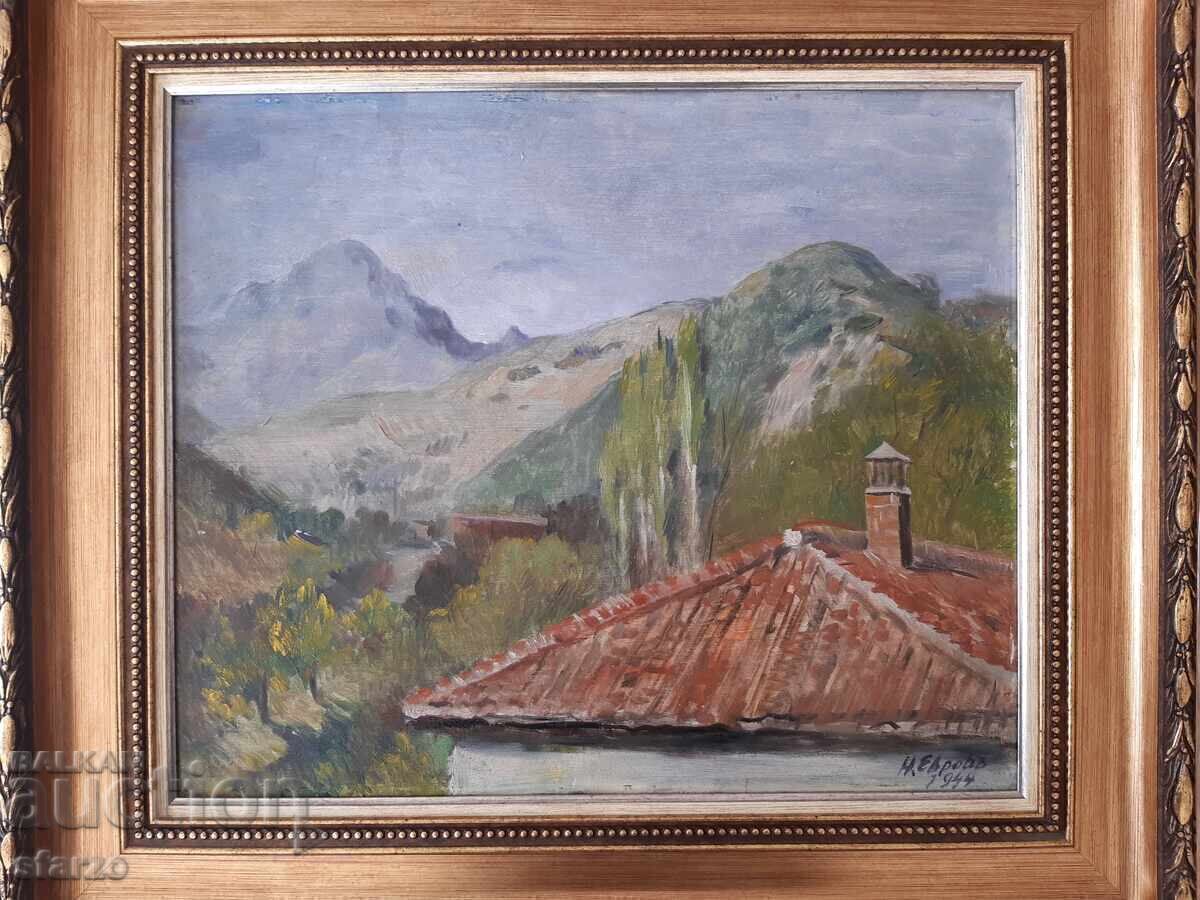 Стара картина 1944г. Николай Евров с цена € 1350.00 | 2640.38 лв.