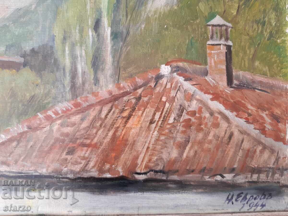 Old painting 1944. Nikolai Evrov - 6
