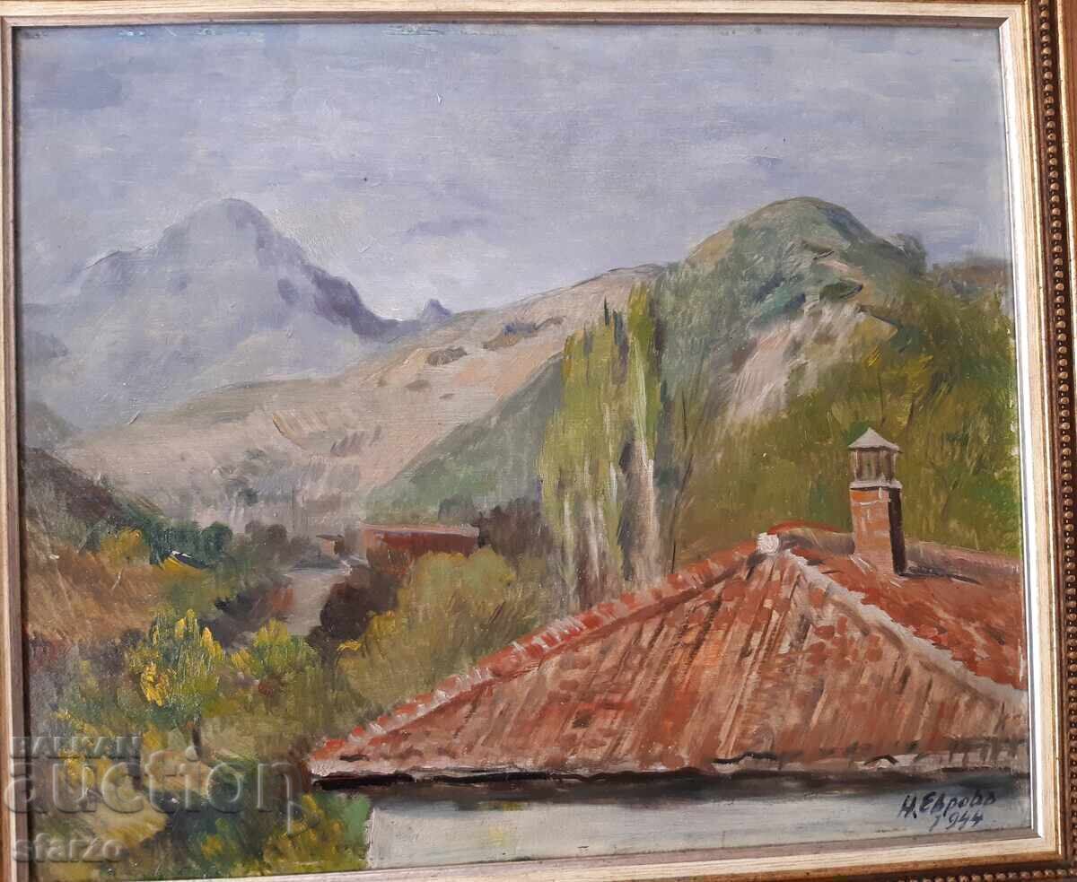 Old painting 1944. Nikolai Evrov
