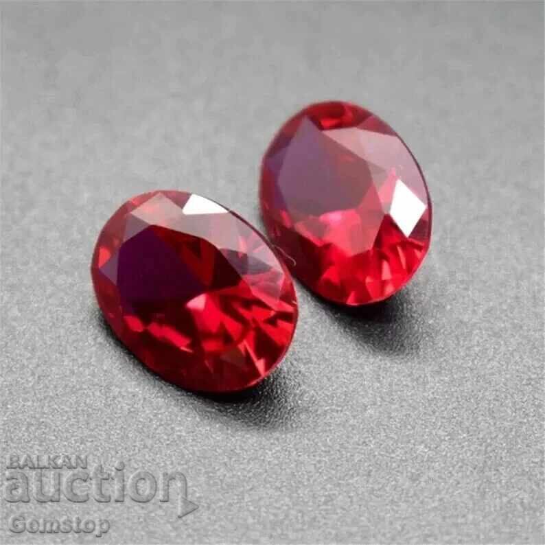 ΒΖΤ! 1.60 καράτια ζεύγος ρουμπίνι οβάλ διαχύσεως από 1st! με τιμή 0.01 BGN | € 0.01