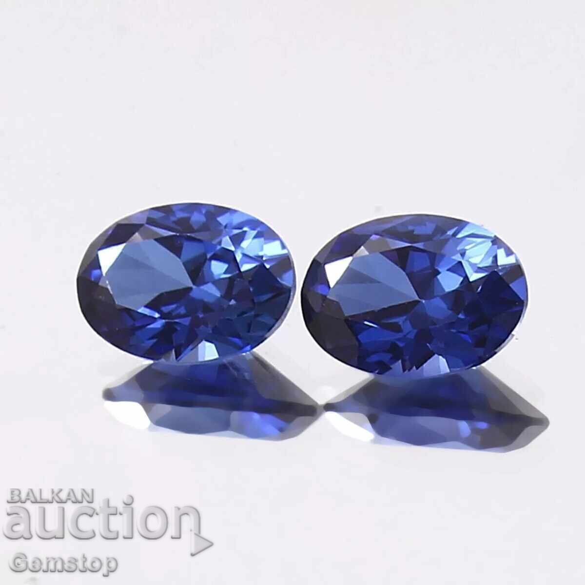 ΒΖΤ! 1.60 καράτια ζεύγος διαχύσεως ζαφείρι οβάλ από 1$! ΒΖΤ! 1.60 καράτια ζεύγος διαχύσεως ζαφείρι οβάλ από 1$!