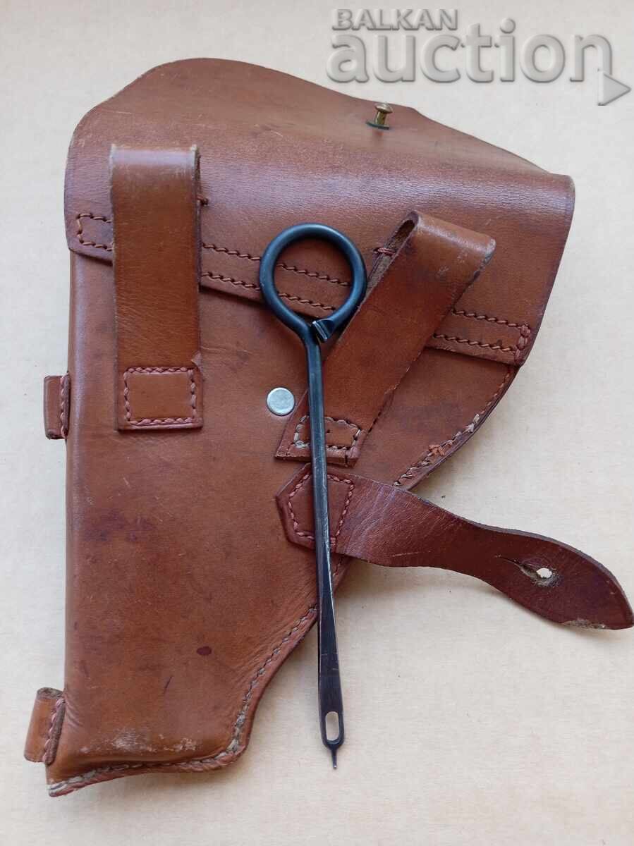 Antique Holster with Cleaning Rod, Natural Leather, Cleaning Rod - 7 Antique Holster with Cleaning Rod, Natural Leather, Cleaning Rod - 7