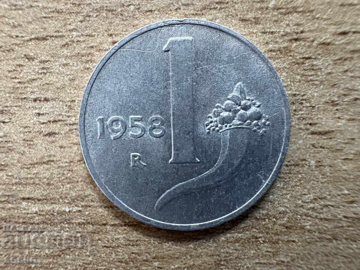Ιταλία - 1 λίρα (1958) Ιταλία - 1 λίρα (1958)