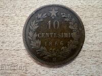 Италия - 10 чентезими (1866) - М